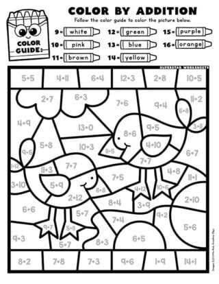 Addition Color By Number Superstar Worksheets Color By Number Kindergarten Worksheet - Color By Number Kindergarten Worksheet