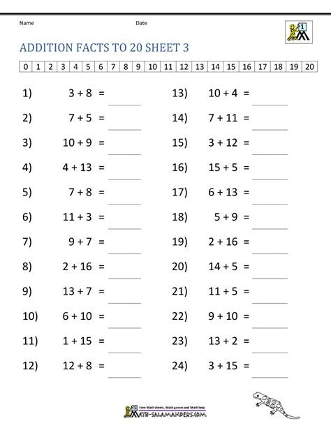 Addition Facts Sums Within 20 Six Worksheets Sums Of Ten Worksheet - Sums Of Ten Worksheet