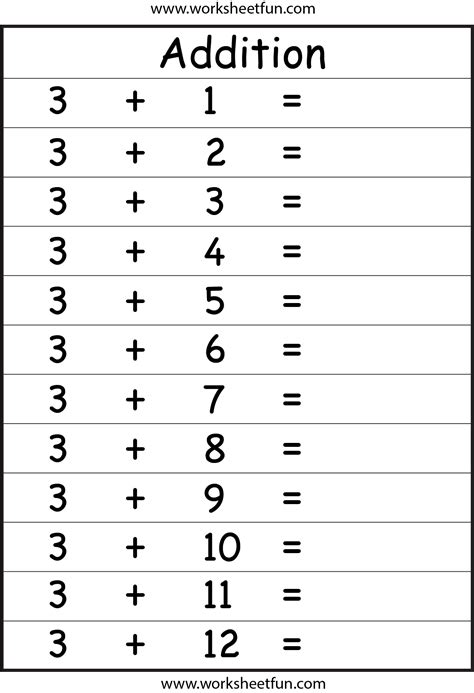 Addition Facts Worksheets 1 Addition Facts Worksheet - 1 Addition Facts Worksheet