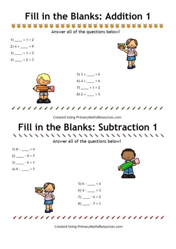 Addition Fill In The Blank Addition Fill In The Blanks - Addition Fill In The Blanks