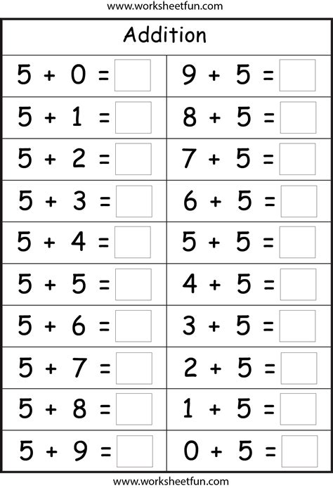 Addition Math Facts Worksheets 1 Addition Facts Worksheet - 1 Addition Facts Worksheet