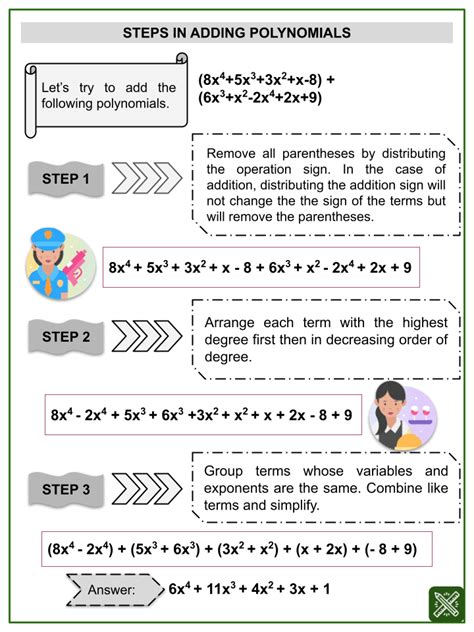 Addition Of Polynomials Math Worksheets Ages 11 13 8th Grade Adding Polynomials Worksheet - 8th Grade Adding Polynomials Worksheet