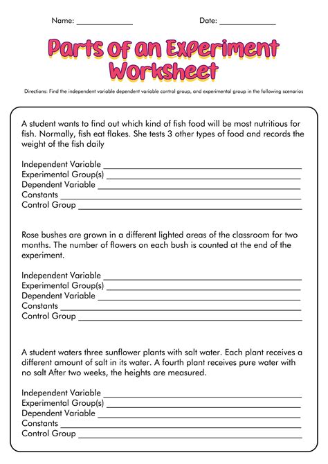 Addition Of Variables Worksheets Variables Science Worksheets - Variables Science Worksheets