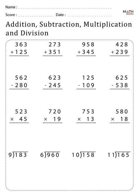 Addition Subtraction Multiplication Division Worksheets Math Salamanders Math Worksheets Multiplication And Division - Math Worksheets Multiplication And Division