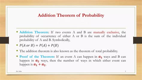 Addition Theorem Of Probability