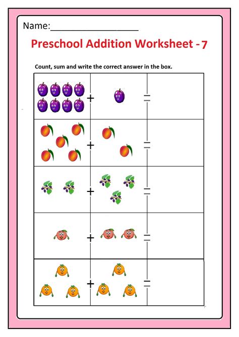 Addition To 7 Worksheet Kindergarten Printable Online Math 1 7 Worksheet Kindergarten - 1-7 Worksheet Kindergarten