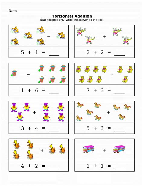 addition with pictures Learning Printable