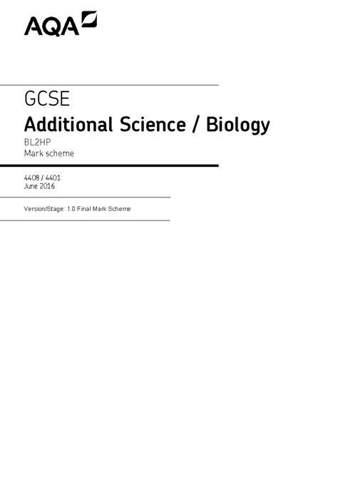 additional science biology bl2hp mark scheme