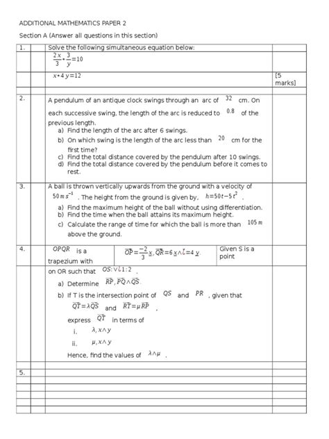 Download Additional Maths Past Paper 
