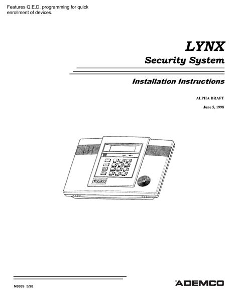 Read Ademco Lynx User Guide 