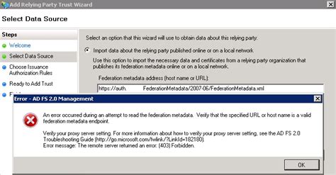 Adfs 2 0 Error This Page Cannot Be Displayed