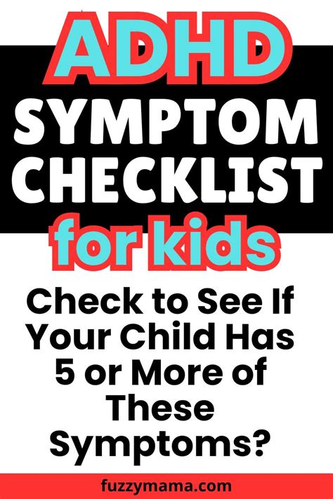 adhdsymptomschecklist Fuzzymama