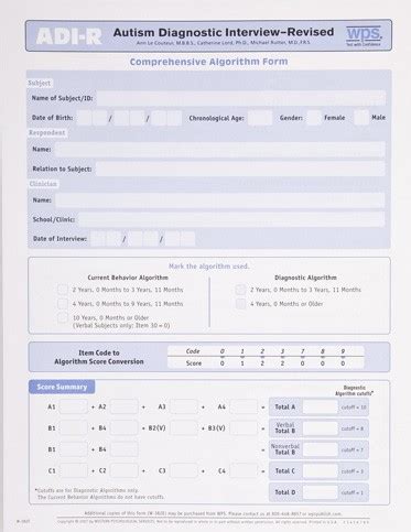 Adir Autism Diagnostic Interview