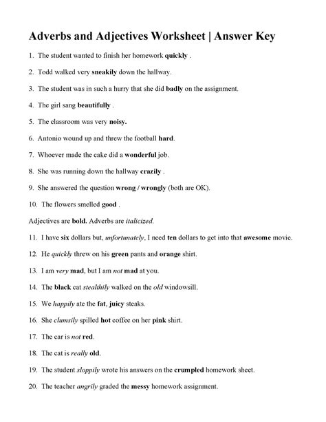 Adjective And Adverb Worksheets With Answer Key Adverb Clause Worksheet With Answers - Adverb Clause Worksheet With Answers