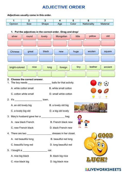 Adjective Order Exercise For Grade 9 Pinterest Writing Sentences Worksheet 2nd Grade - Writing Sentences Worksheet 2nd Grade
