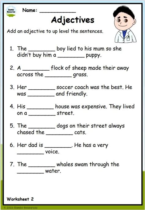 Adjective Worksheet For Class 4 With Answers Free Adjectives Exercises For Grade 4 - Adjectives Exercises For Grade 4