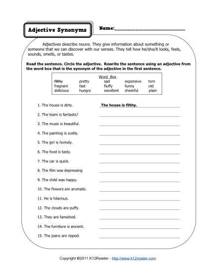 Adjective Worksheets Studychamps Second Grade Adjectives Worksheet - Second Grade Adjectives Worksheet
