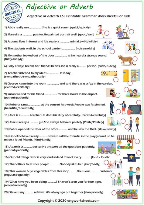 Adjectives And Adverbs Exercises With Printable Pdf Kinds Of Adverbs Exercises - Kinds Of Adverbs Exercises