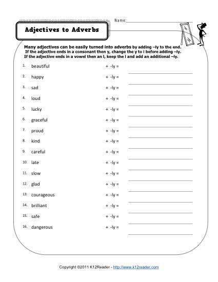 Adjectives And Adverbs Worksheets Math Worksheets 4 Kids Adjectives And Adverbs Exercises Worksheet - Adjectives And Adverbs Exercises Worksheet