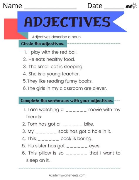 Adjectives Archives Academy Worksheets Math Adjectives - Math Adjectives