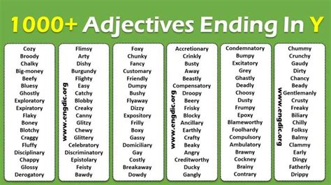 Adjectives Ending In Y 1 000 Results Adjectives Ending In Y - Adjectives Ending In Y