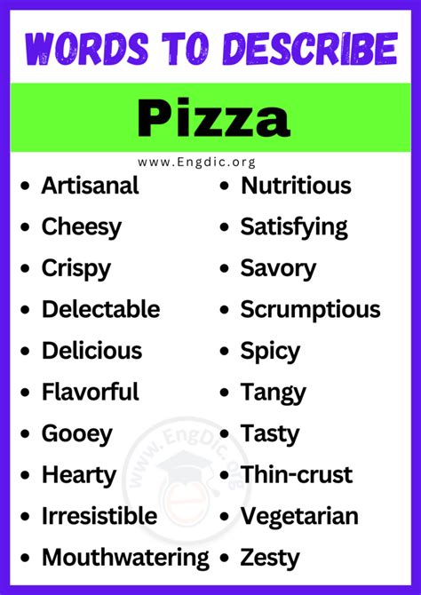 Adjectives For Pizza