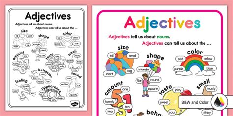 Adjectives List Grade 1
