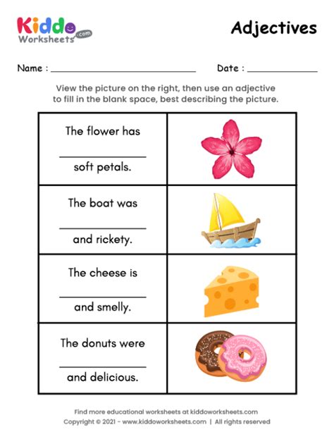 Adjectives Printable Worksheet Pack Kindergarten First Second 4th Grade Descriptive Adjectives Worksheet - 4th Grade Descriptive Adjectives Worksheet
