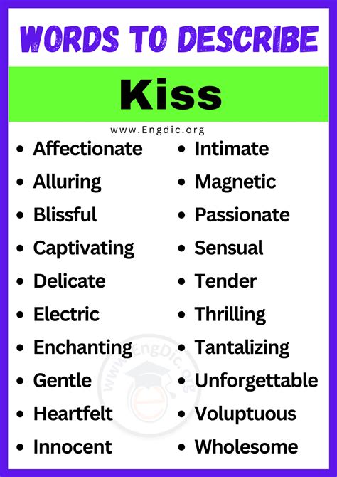 adjectives that describe kissing quotes