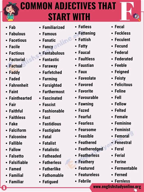 Adjectives That Start With F 300 List To Adjectives That Start With F - Adjectives That Start With F