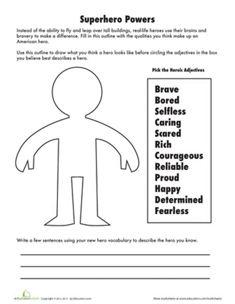 Adjectives To Describe A Hero Worksheets 99worksheets Adjectives Of A Hero - Adjectives Of A Hero