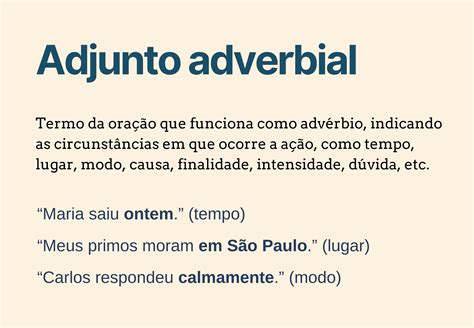 Adjunto Adverbial Exercícios