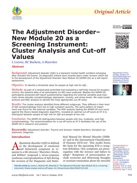 Adjustment Disorder New Module