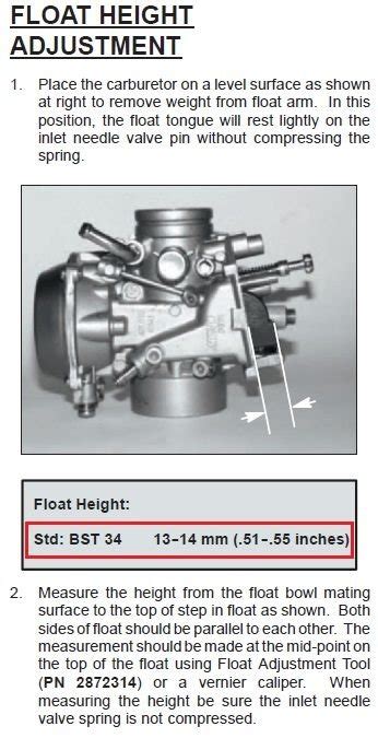 Read Adjustment Chart For Polaris Atv Carburetor 