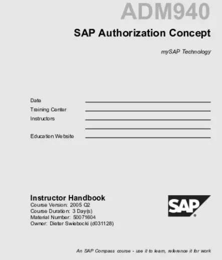 adm940 abap as authorization concept quickstart