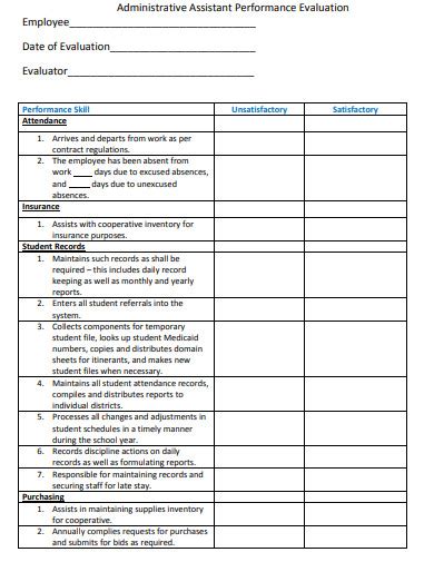 Administrative Assistant Performance Review Examples
