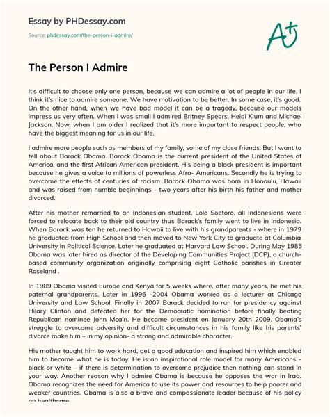 admirable person essay