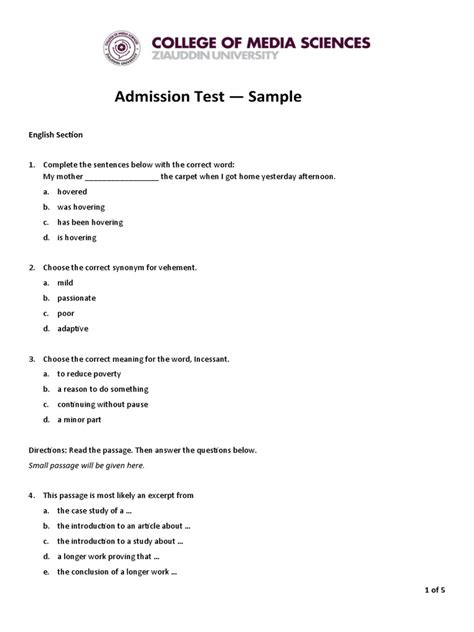 Admission Test Question Papers Of Buet