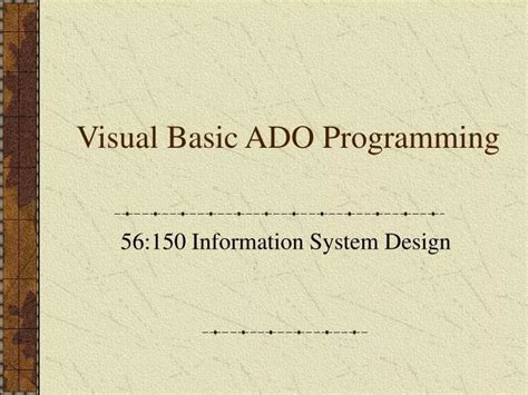 Ado Programming In Visual Basic 6