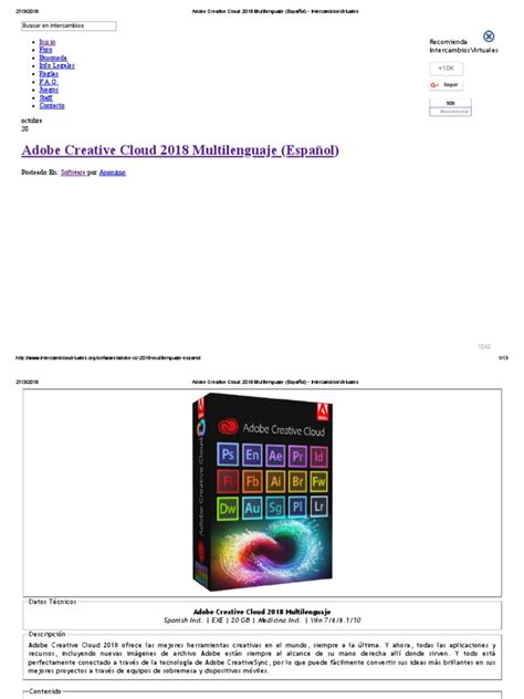 Adobe Creative Cloud 2018 Multilenguaje Espaol Oculto