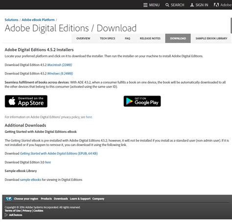 Adobe Digital Editions Windows 10