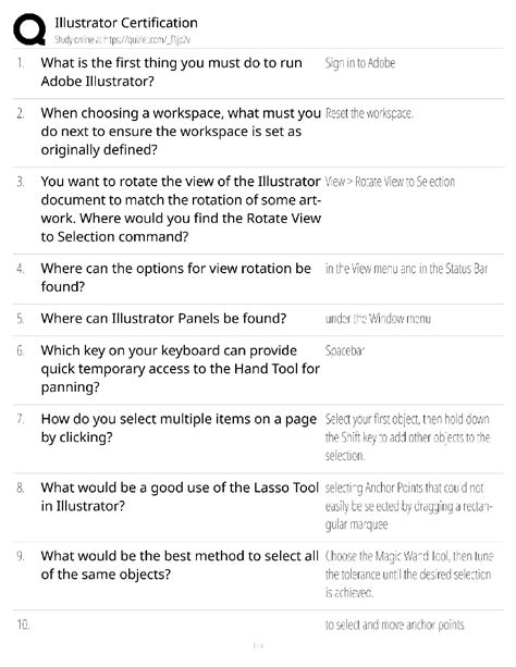 Adobe Illustrator Cs6 Exam Questions