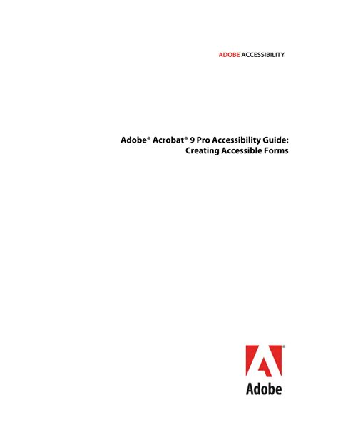 Read Adobe Acrobat 9 Pro Accessibility Guide 