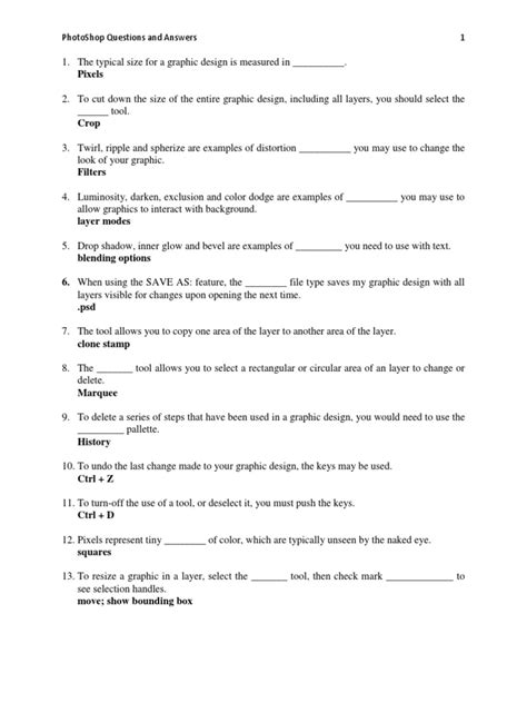 Download Adobe Photoshop Questions And Answers 
