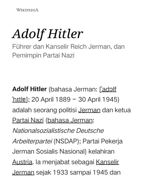 adolf hitler biography bahasa indonesia kelas