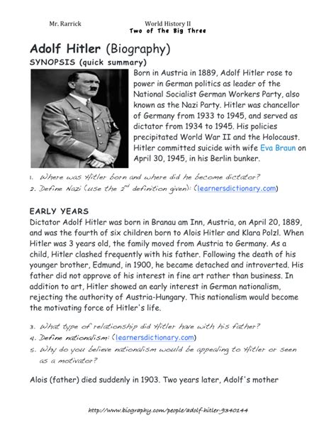 adolf hitler biography completa