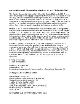 Ados Report Example