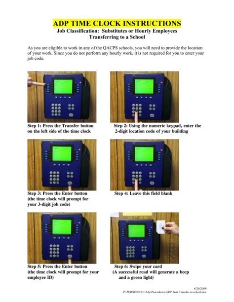 Adp 700 Time Clock Manual