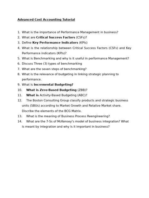 advance cost accounting 401 problems and solutions