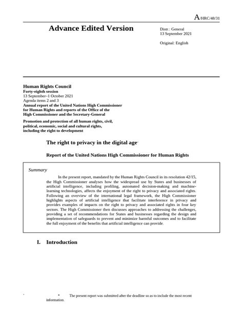 Advance Edited Version Centre For Human Rights
